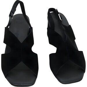 Paul Green Verona Black Suede Slingback Sandals Women’s Chic Comfort 6 and 5.5
